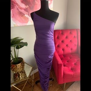 Purple runged bodycon dress